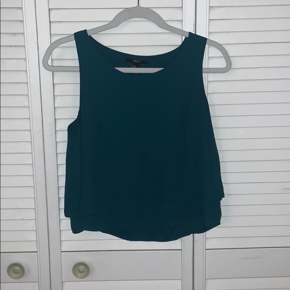 Forest green crop top